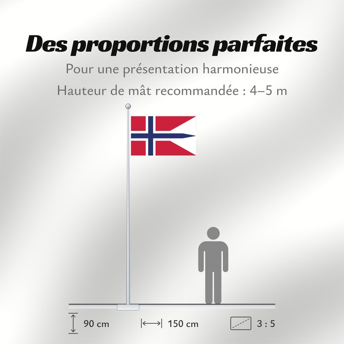 Proportions du drapeau : Norway	Norvège	Noruega	Norwegen	Norvegia	Noorwegen	Norwegii	Þjóðfáni Noregs	Banniel Norvegia	Norska	Norwy	Norges	Norvegio	Noregs	Norveške	Norski fáninn	Norvegiae	Norges flagg	Det norske flagget	Norgga leavga	Stän Norgäna