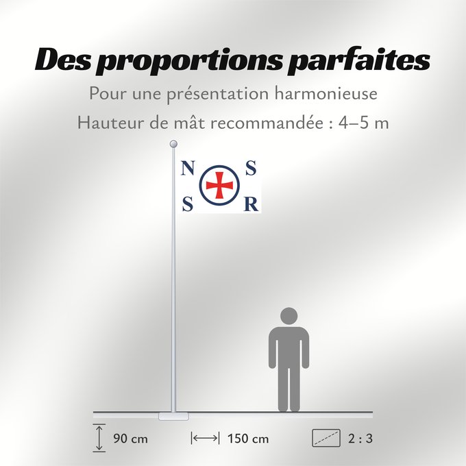 Proportions du drapeau : Norwegian Society for Sea Rescue	Société norvégienne de sauvetage en mer	Sociedad Noruega de Salvamento Marítimo	Norwegische Gesellschaft zur Rettung Schiffbrüchiger	Società norvegese di soccorso marittimo	Norsk Selskab til Skibbrudnes Rednings Rederiflag