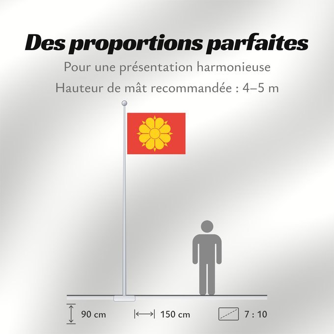 Proportions du drapeau : Trondheim Municipality of Trondheim, Norway Trondheims flagg. Størrelsesforholdet er 38 27