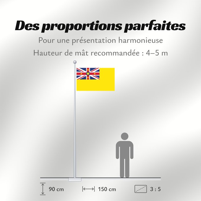 Proportions du drapeau : Niue	Niue  New Zealand	ニウエの国旗	Pīwari o Niuē