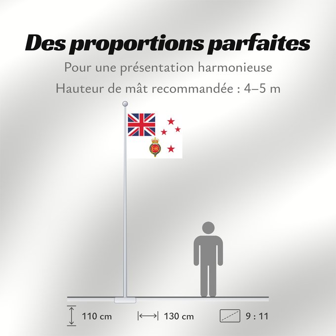 Proportions du drapeau : Queen s Colour for Royal New Zealand Navy