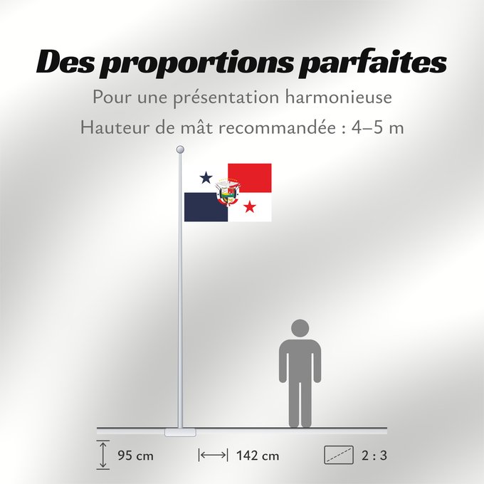 Proportions du drapeau : Presidential Flag of Panama	Presidencial de Panamá