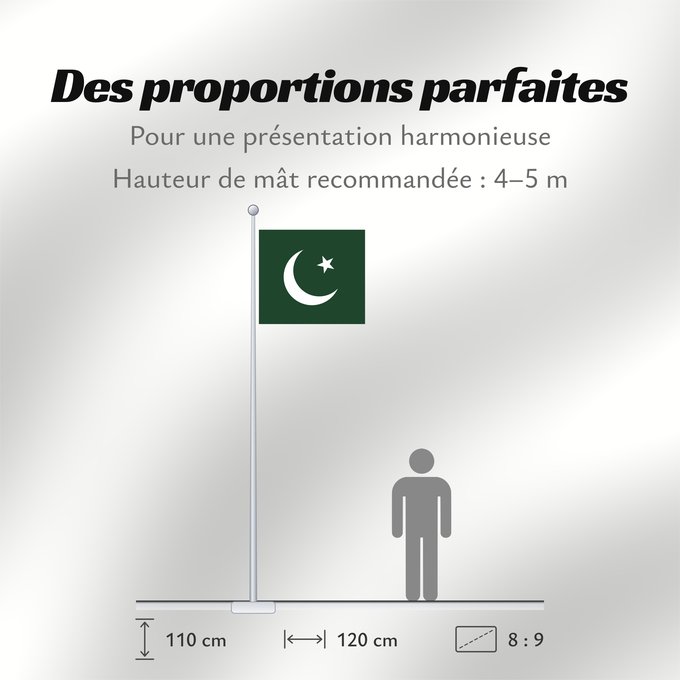 Proportions du drapeau : Pakistan Muslim League	Pakistan Muslim League. Created using Inkscape	Ligue musulmane du Pakistan	Liga Musulmana de Pakistán	Lega Musulmana del Pakistan