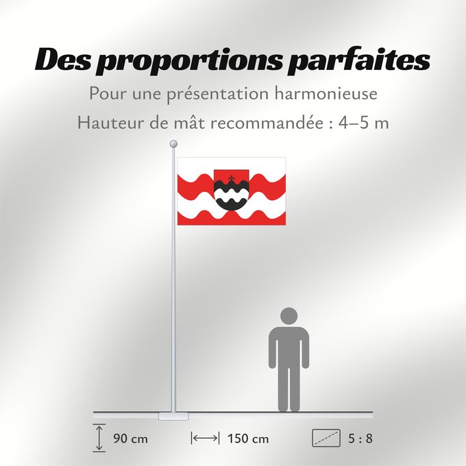 Proportions du drapeau : Chełmno flaga	Chełmno	Chełmna