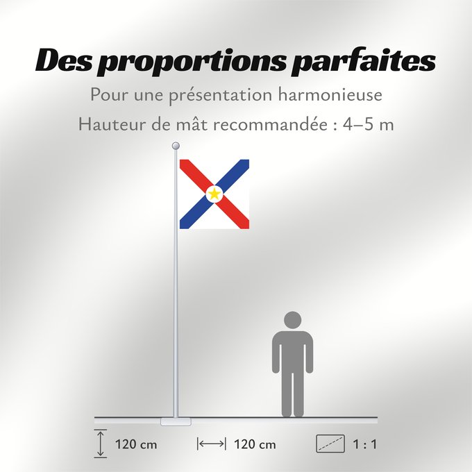 Proportions du drapeau : Naval Jack of Paraguay