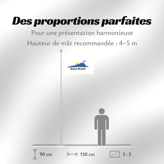 Proportions du drapeau : Réunion