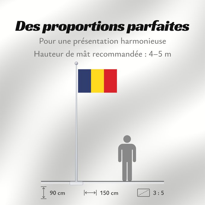 Proportions du drapeau : Romania	Romania from 1867 until 1947 and since 1989	Roumanie	Rumania	Rumäniens	Roemenië	Roménia	Rumunii	Сцяг Румыніі	Сьцяг Румыніі	Знаме на Румъния	Banniel Roumania	Rumunská vlajka	ꙁна́мѧ Роумꙑні́ꙗ	Rwmania	Rumæniens	Σημαία της Ρουμανίας	Rumeenia lipp	Roma