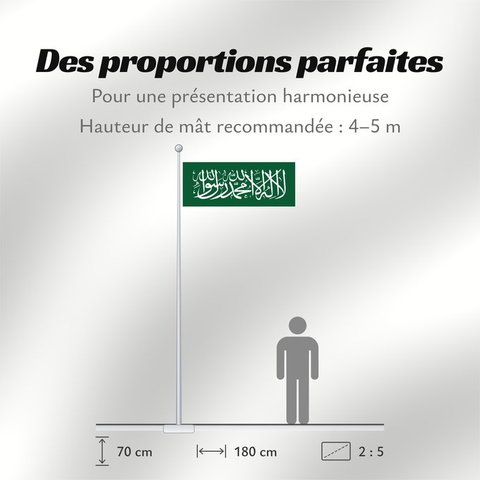 Proportions du drapeau : Thuluth script from the flag of Saudi Arabia