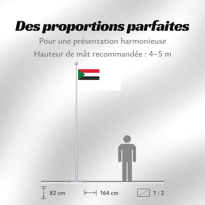 Proportions du drapeau : Sudanese Naval Ensign