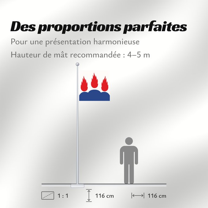 Proportions du drapeau : Västmanlands län