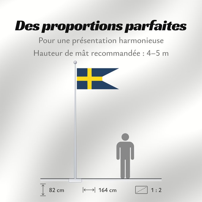 Proportions du drapeau : Sweden  1562–1650	Swallow-tailed flag used between the reign of Gustav I of Sweden until c	Suède (1562–1650)	Suecia (1562–1650)	Schweden (1562–1650)	Svezia (1562–1650)