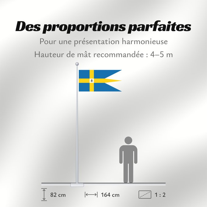 Proportions du drapeau : Sweden Royal lesser coa