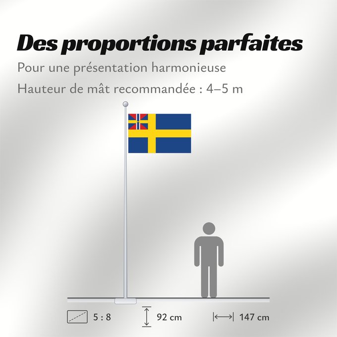 Proportions du drapeau : Swedish norwegian union