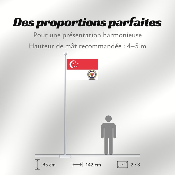 Proportions du drapeau : Singapore Armed Forces