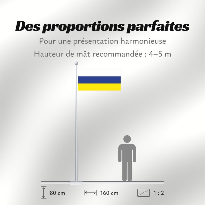 Proportions du drapeau : Naval Jack of Slovenia