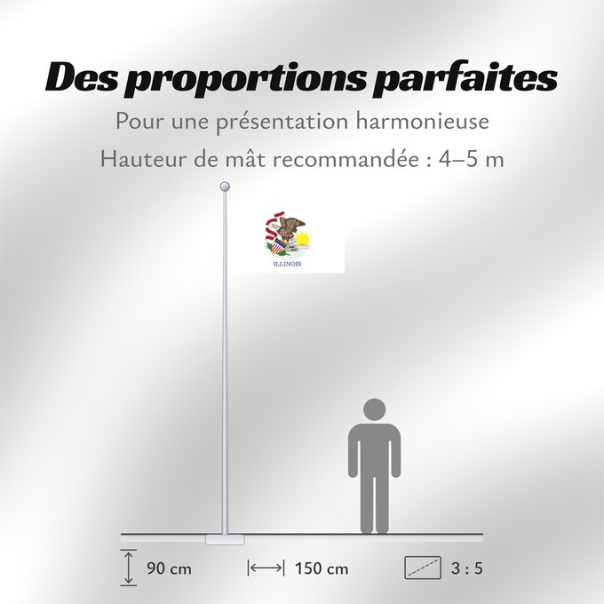 Proportions du drapeau : Illinois