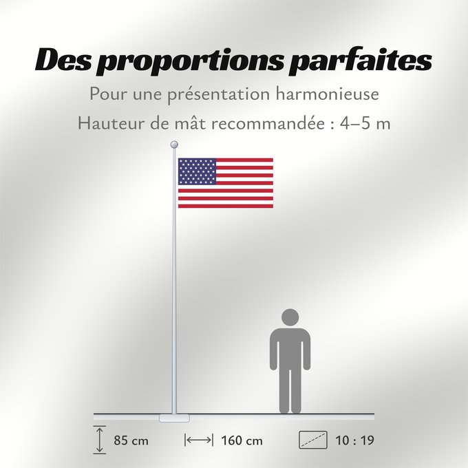 Proportions du drapeau : American flag with 49 stars 49 Star US