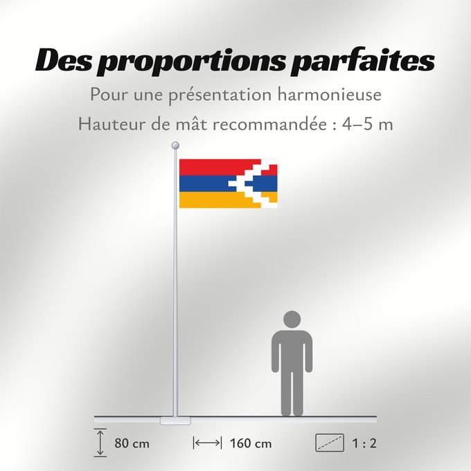Proportions du drapeau : Artsakh Artsaj Artsach
