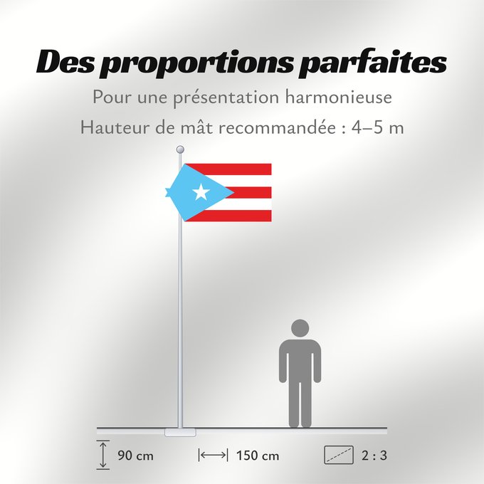 Proportions du drapeau : Puerto Rico  Light Blue	Light blue version of the flag of Puerto Rico	Porto Rico (variante bleu clair)	Puerto Rico (variante azul claro)	Puerto Rico (hellblaue Variante)	Porto Rico (variante azzurro chiaro)
