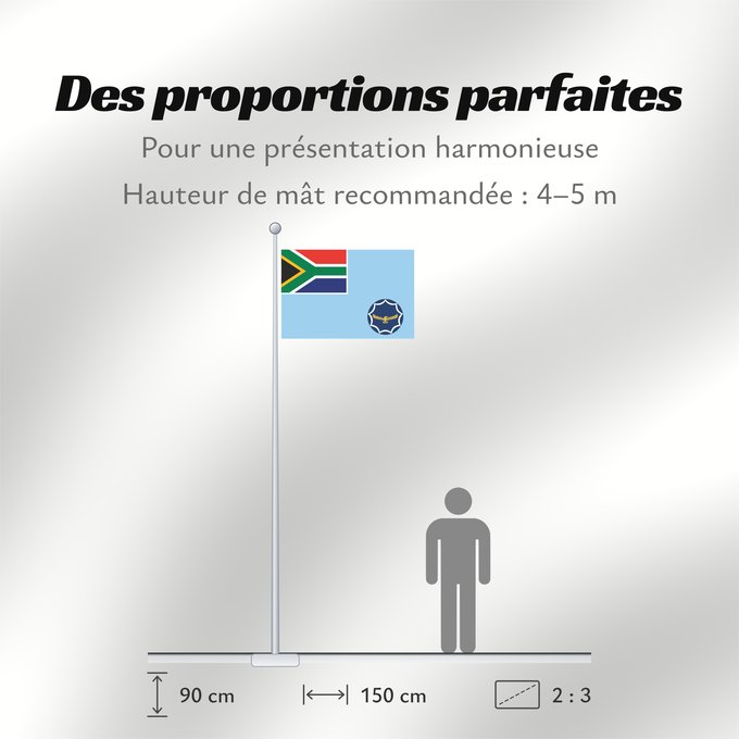 Proportions du drapeau : Ensign of the South African Air Force