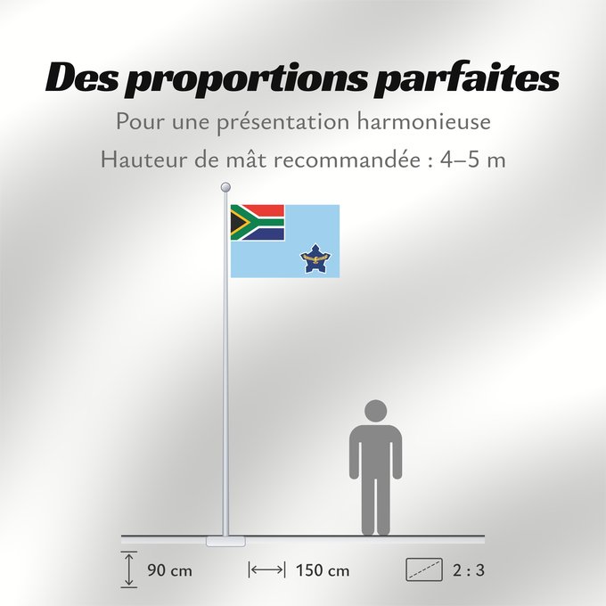 Proportions du drapeau : Ensign of the South African Air Force 1994-2003