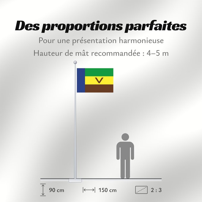 Proportions du drapeau : Venda  1973–1994	Venda	Venda (1973–1994)	Fulaga ya Venḓa