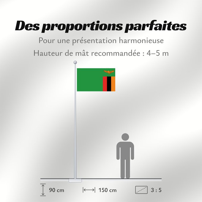 Proportions du drapeau : Zambia	Zambie	Sambia	Zambio	Saimbia	Zambi	Mbendera ya Zambia	Флаг Замбии	Zambije	Mujeko ya Zambia	Folaga la Zambia
