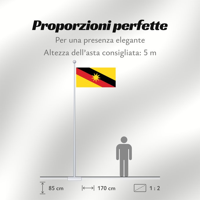 Proporzioni della bandiera: Sarawak Malaysian state of Sarawak Sarawak