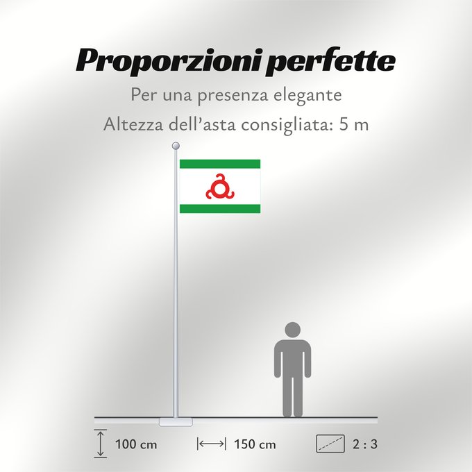 Proporzioni della bandiera: Ingushetia Republic of Ingushetia Inguschetien Inguscezia Флаг Ингушетии