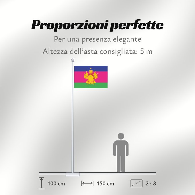 Proporzioni della bandiera: Krasnodar Krai	Krasnodar Krai 	Kraï de Krasnodar	Krai de Krasnodar	Krasnodar krai	Kraj di Krasnodar