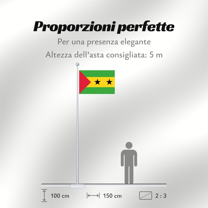 Proporzioni della bandiera: Sao Tome and Principe Sao Tomé-et-Principe Santo Tomé y Príncipe São Tomé und Príncipe Sao Tome e Principe