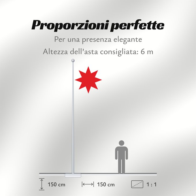 Proporzioni della bandiera: Azerbaijanian star