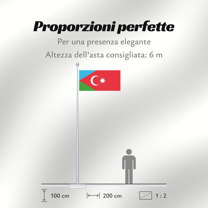 Proporzioni della bandiera: Azerbaitjan Meridional