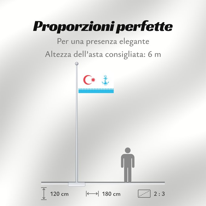 Proporzioni della bandiera: Naval Flag of Azerbaijan Ceremonial naval flag of Azerbaijan