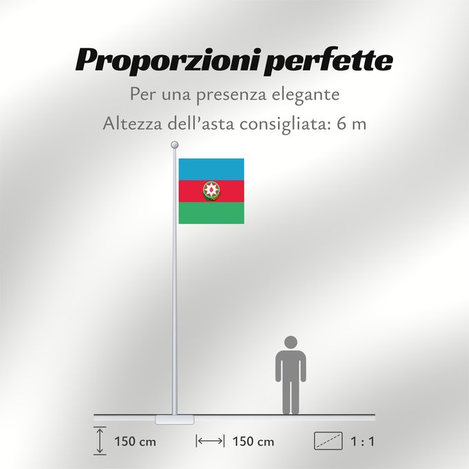 Proporzioni della bandiera: Standard of the President of Azerbaijan