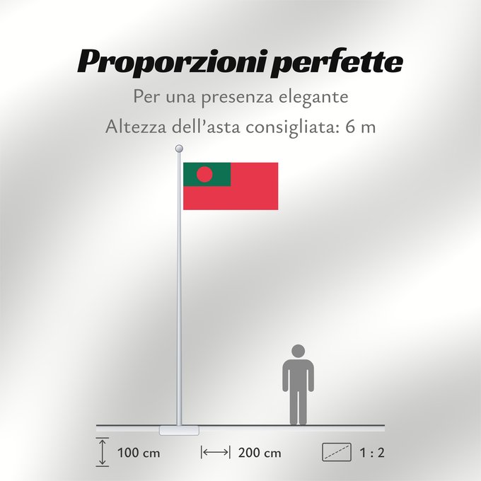 Proporzioni della bandiera: Civil Ensign of Bangladesh	Bangladesh - Civil Ensign	Bangladesh - Pavillon Civil	Bangladés - Pabellón Civil	Bangladesch - Zivilschiffsflagge	Bangladesh - Bandiera Civile