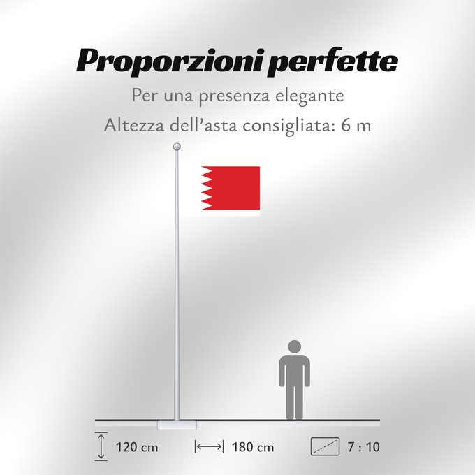 Proporzioni della bandiera: Royal Standard of Bahrain 1972-2002 ملكي القياسية من البحرين 1972-2002