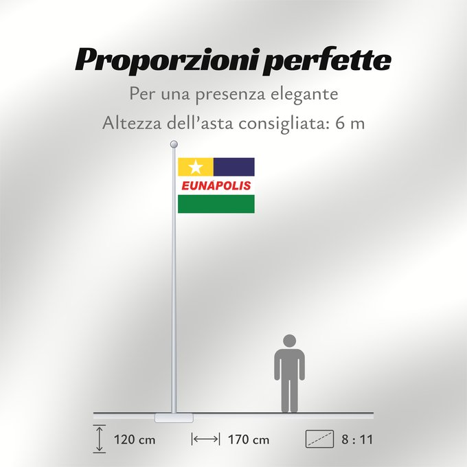 Proporzioni della bandiera: Eunapolis	Eunápolis	Imagem   da bandeira do município de Eunápolis
