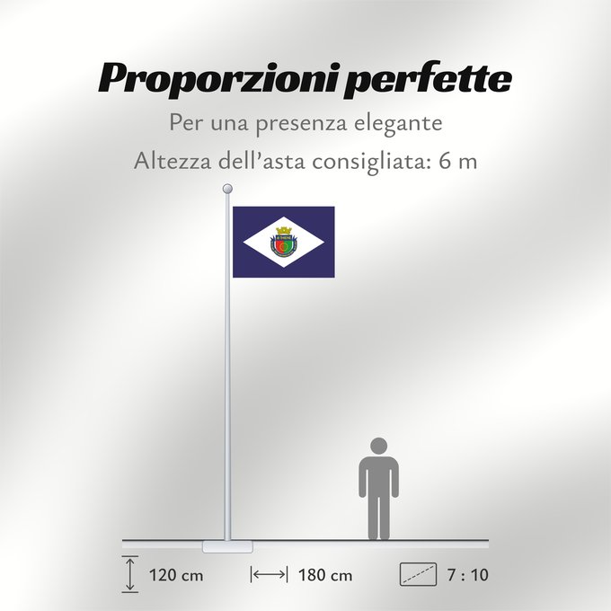 Proporzioni della bandiera: São Caetano do Sul Município de São Caetano do Sul no Estado de São Paulo
