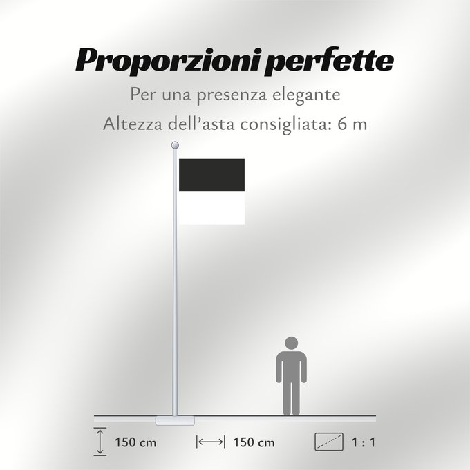 Proporzioni della bandiera: Canton of Fribourg Fribourg Kanton Freiburg