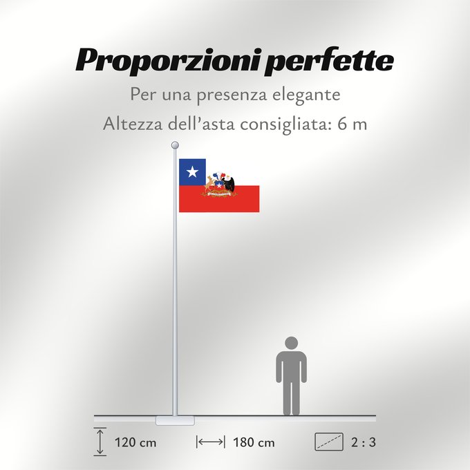 Proporzioni della bandiera: President of Chile	Presidential flag of the Republic of Chile	Étendard présidentiel du Chili	Presidencial de la República de Chile	Präsidentenstandarte von Chile	Stendardo presidenziale del Cile	Presidencial da República do Chile