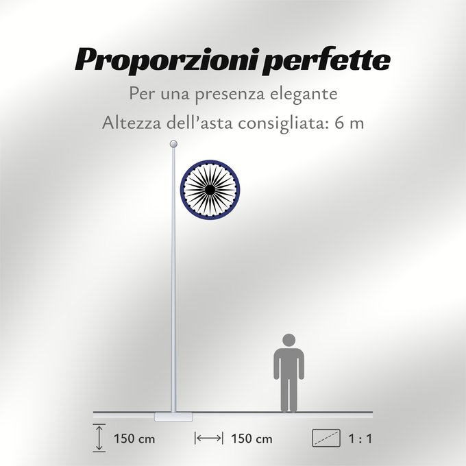 Proporzioni della bandiera: Ashoka Chakra