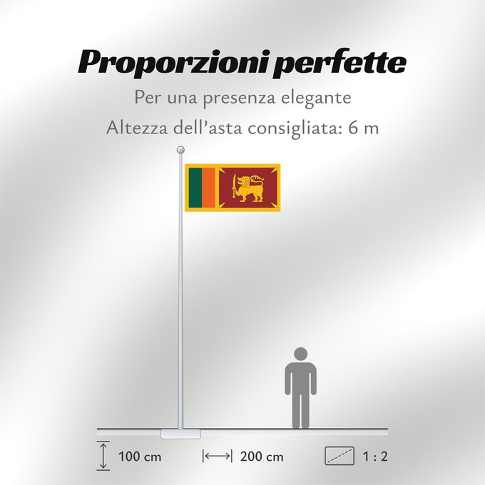 Proporzioni della bandiera: Ceylon 1951-1972