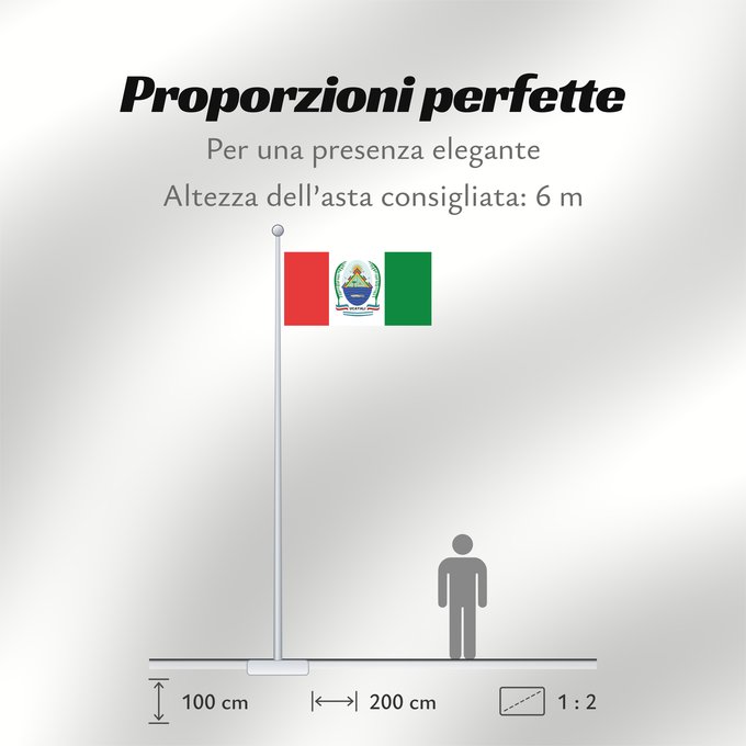 Proporzioni della bandiera: Ucayali	Réplica de la bandera con el escudo región Ucayali según el Atlas de la Región Ucayali  noviembre de 2009