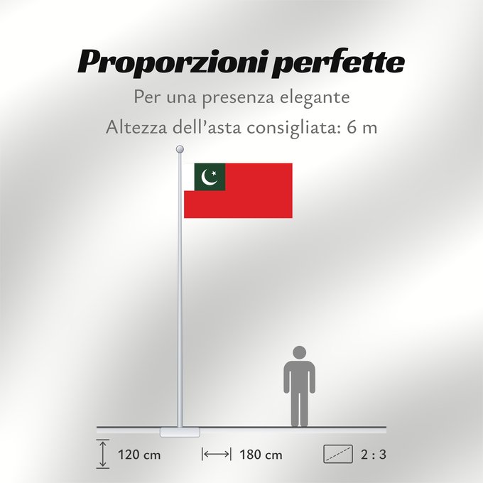 Proporzioni della bandiera: Civil Ensign of Pakistan Pavillon civil du Pakistan Bandera de proa civil de Pakistán Zivile Flagge Pakistans Bandiera civile del Pakistan