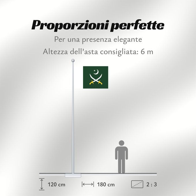 Proporzioni della bandiera: Pakistani Army Pakistan Army Armée pakistanaise Ejército de Pakistán Pakistanische Armee Esercito pakistano