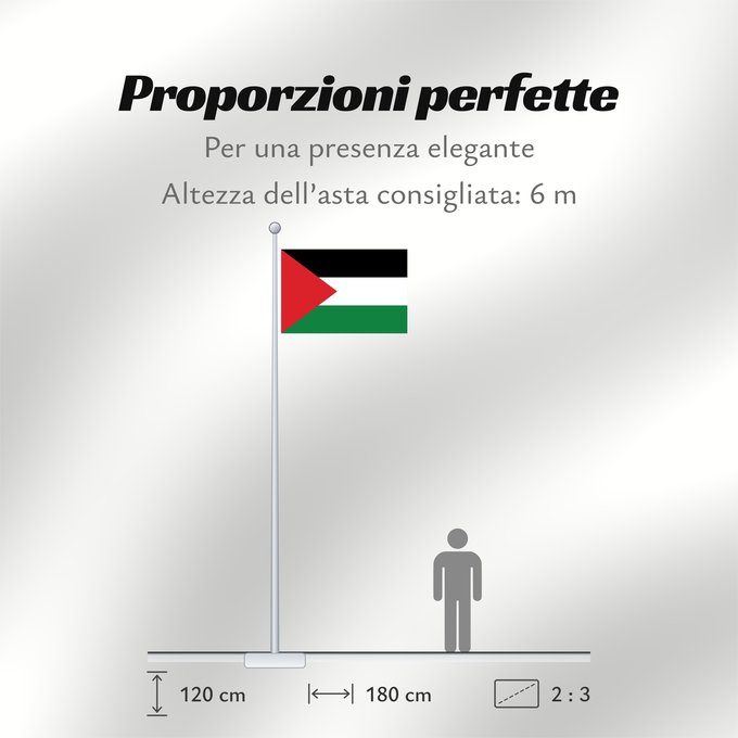 Proporzioni della bandiera: Palestine	State of Palestine	L’État de Palestine	Estado de Palestina	Palästina	Palestina	علم فلسطين	ফিলিস্তিনের পতাকা	Palestino	Dari Negara Palestina	Флаг Государства Палестина