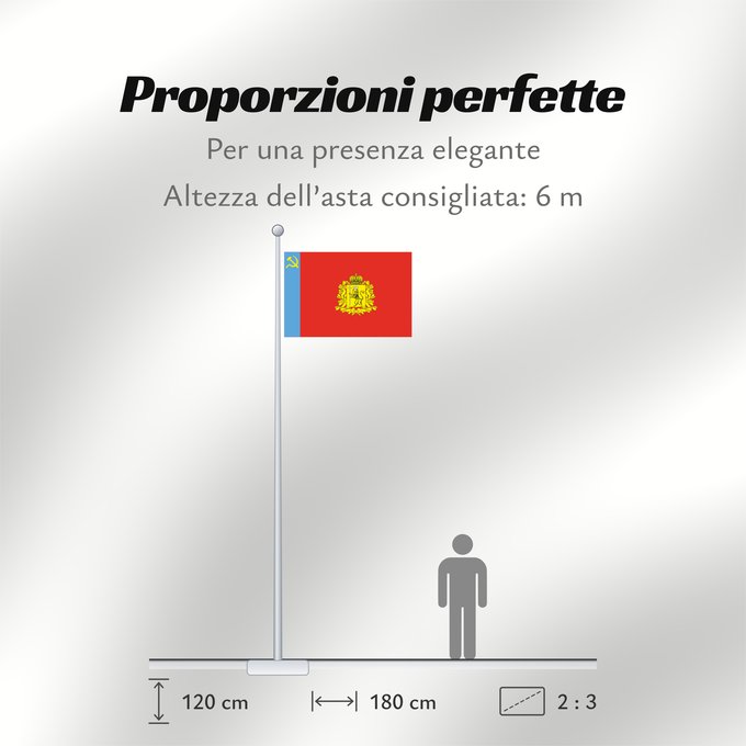 Proporzioni della bandiera: Vladimir Oblast L Oblast de Vladimir Óblast de Vladímir Oblast Wladimir Oblast 'di Vladimir Vladimirin alueen Флаг Владимирской области