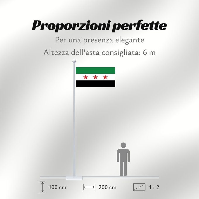 Proporzioni della bandiera: Syria 1930–1958, 1961–1963 The Syrian Independence flag Syrie (1930–1958, 1961–1963) Siria (1930–1958, 1961–1963) Syrien (1930–1958, 1961–1963)