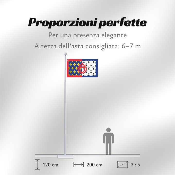 Proporzioni della bandiera: Unofficial flag of Pays-de-la-Loire Unofficial flag of the region Pays-de-la-Loire in France Non officiel de la région Pays-de-la-Loire Países del Loira Pays de la Loire Los Païses de Léger